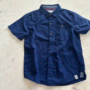 Boys Paper Denim Cloth Button Down Short Sleeve Shirt - Size 10